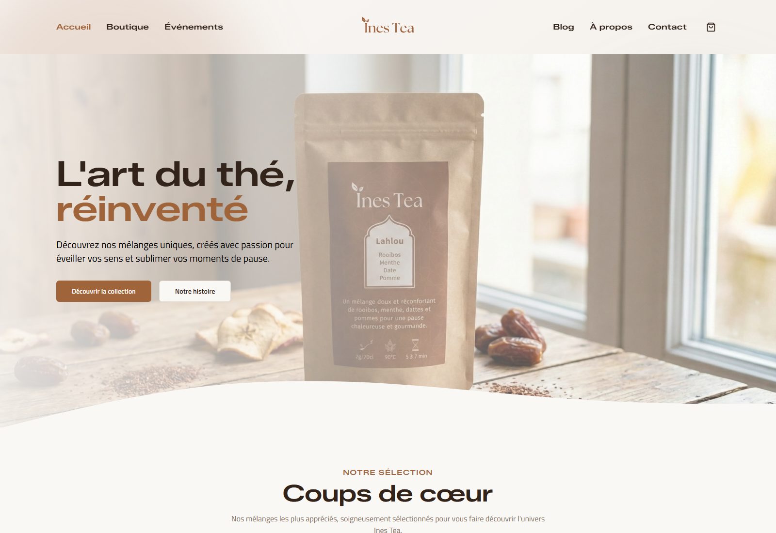 Aperçu du site web Inestea