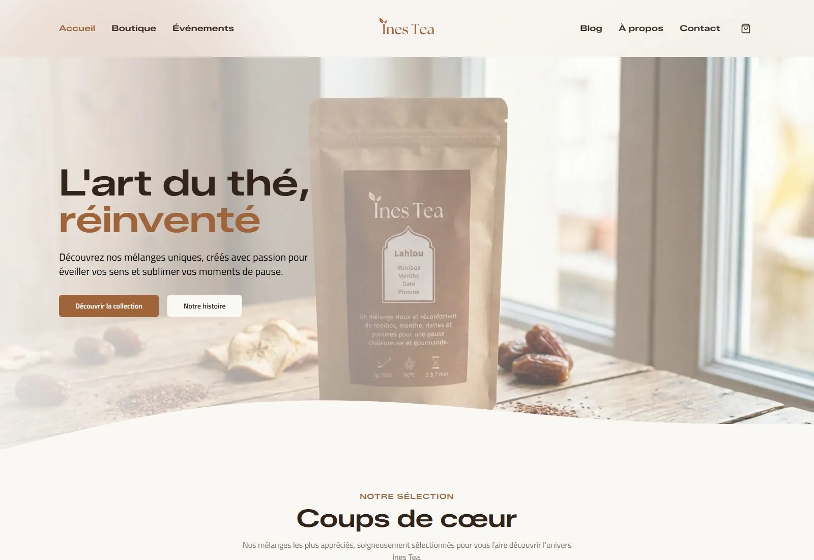 Aperçu du site web Inestea